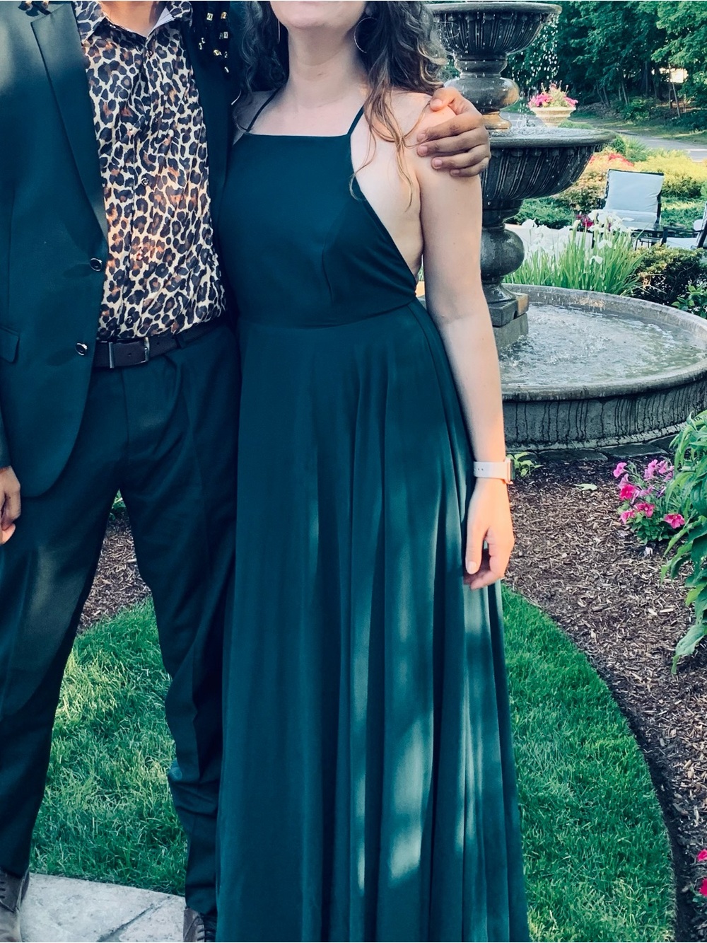 Lulu’s Green Spaghetti Strap Maxi Dress